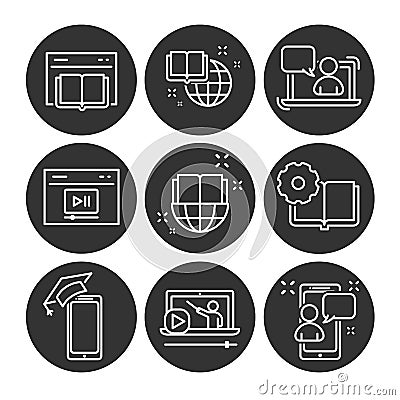 Online education icon set Vector Illustration